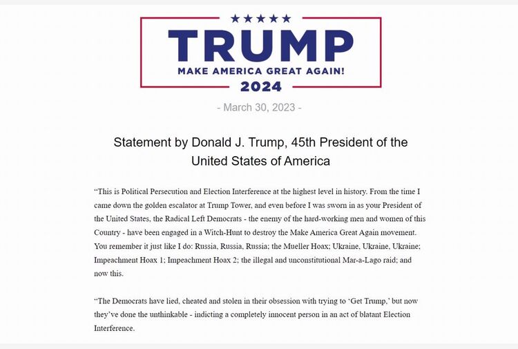 Trump incriminato, l'ombra della 'tempesta americana' sulle elezioni del 2024