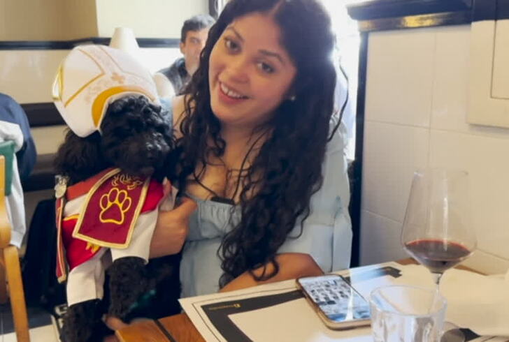 Habemus puppy: il cane Romeo vestito da papa fa sorridere